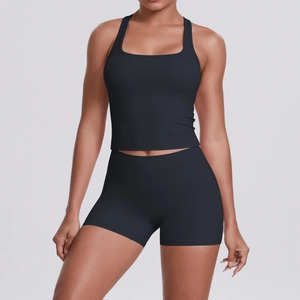 Gros plan détaillé du short de sport noir et du tissu élastique à séchage rapide haut de gamme