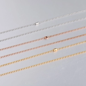 Bead Chain Necklace 304 Stainless Steel Polished Thin Ball Link Chain DIY Jewelry Accessory Unisex Minimalist