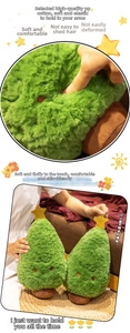 Detail of soft plush Christmas tree toy with quality PP cotton filling and starry top