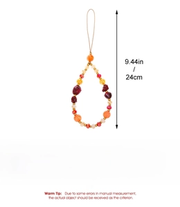 Detail view of resin bead phone strap with 24cm length and 18g lightweight resin material