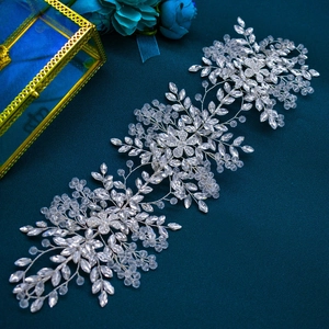 Exquisite bridal headband with handmade crystals and rhinestones in flower vine design