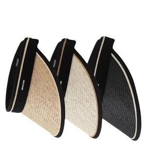 UV protection straw sun visor hats in khaki, beige, and grey with wide brims for beach wear