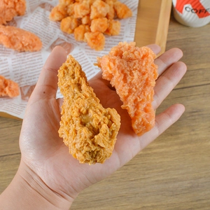 Realistic fried chicken leg and wing model for window display and photography prop