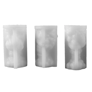 3-piece set of 3D rose and skull silicone molds for Halloween DIY scented candles