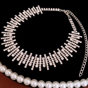 Collier Choker À Franges En Strass Argenté Cuivre Géométrique Chaîne De Clavicule Scintillante Pour Femmes Accessoire De Fête