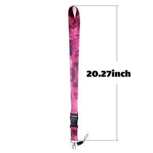 Lanyard with starry galaxy pattern and measurement showing 20.27 inch length
