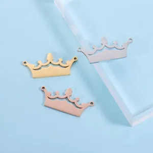 Ciondoli Connettori Corona Acciaio Inossidabile 304 Lucidato A Specchio Charms DIY Per Creazione Di Collane Bracciali