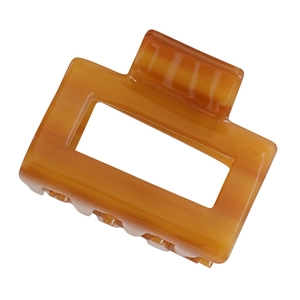 Elegant amber acetate square hair claw clip for women's updo hairstyles on white background