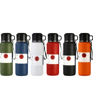 316 Stainless steel vacuum insulated water bottle set in six matte textured colors