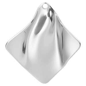 Irregular silver wavy square metal pendant for DIY stainless steel jewelry necklaces