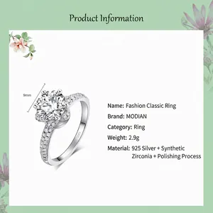 Luxurious S925 sterling silver crown ring with a 9mm round zirconia and paved stones