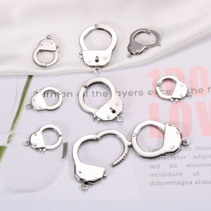 Handcuff shaped stainless steel jewelry connectors for DIY necklaces and creative bracelets
