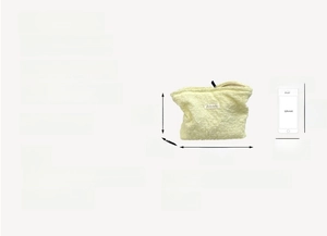 Size chart showing 25x18x5cm dimensions for the textured polyester makeup organizer bag