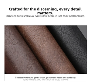 Detailed texture showing荔枝 pattern on high-quality PU leather in brown and black tones