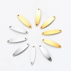 Polished stainless steel oval link connectors in gold and silver for DIY jewelry making