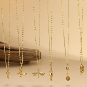 Pendant Necklace Copper Dragonfly Butterfly Arrow Wing Key Minimalist Jewelry Personalized Gift For Women