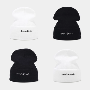 Acrylic Knitted Beanie Hat With Baba Mama Embroidery Cuffed Warm Winter Skull Cap For Men Women Street Style