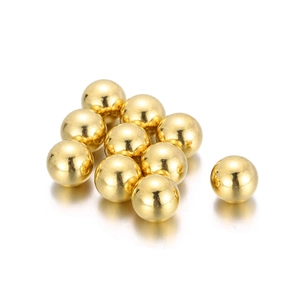 Set of ten polished golden stainless steel loose beads for DIY jewelry making