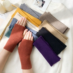 Knitted fingerless gloves for women and men, long arm warmers in various vibrant colors