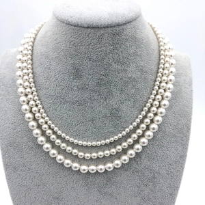 Artificial Pearl Necklace For Women Elegant Classic Round High Gloss Beads 14K Gold Filled S925 Sterling Silver Adjustable Extender