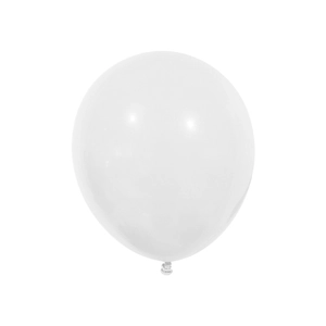 Close-up of a premium white round latex balloon for cosmetics themed party decorations