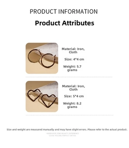 Detail view of leopard print round and heart earrings with precise size and weight data