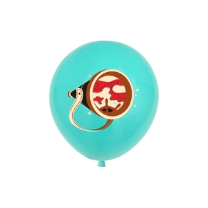 Sky blue latex balloon featuring a telescope and nautical map print for pirate parties
