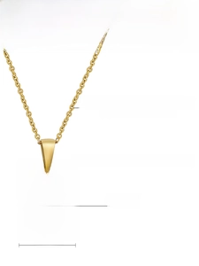 Size details of 18k gold plated stainless steel necklace with black round letter B pendant