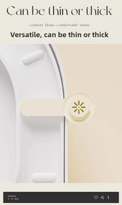 Detail of a minimalist cream white toilet lid lifter handle installed on a white seat