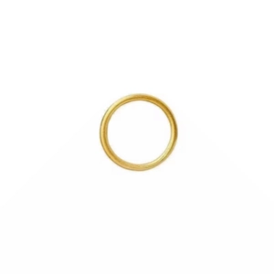 Detailed macro view of a minimalist solid gold ring with a matte sand finish texture