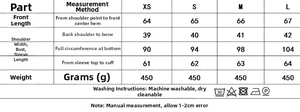 Tableau des tailles détaillé pour ensemble tailleur bordeaux avec mesures du XS au L
