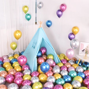12-inch metallic chrome latex balloons in assorted colors for birthday party decoration