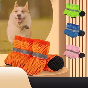 Hundeschuhe Atmungsaktives Mesh Antirutsch Gummisohle Reflektierend Sicherheit Wandern Draußen Für Kleine Mittlere Hunde