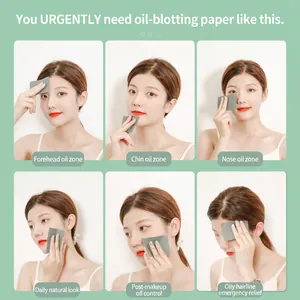 Portable linen facial oil absorbing tissues for skin control in a 100-sheet pack
