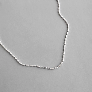 Minimalist 925 Sterling Silver Cylindrical Bead Necklace For Women Fashion Korean Style Carved Bead Chain Choker Jewelry Gift