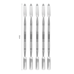 Set di 5 spatole per trucco in acciaio inossidabile con miscelatori a doppia punta 16cm