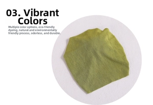 Detail showing eco-friendly grass green fabric texture with natural dye and durable finish