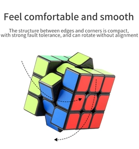 Macro view of 3x3 educational magic cube with smooth rotation and anti-slip texture