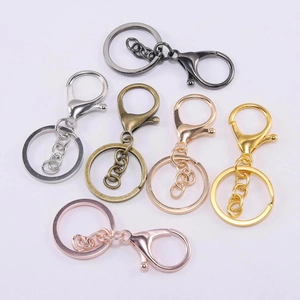 DIY metal lobster clasp keychain set in six colors including gold and silver finishes