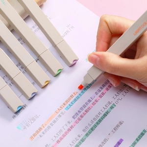 Morandi pastel highlighters set with soft tips for highlighting text on paper