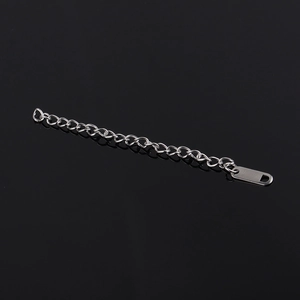 6cm stainless steel extension chain with long tag for DIY jewelry making in silver