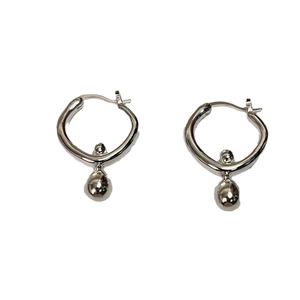 Polished silver teardrop earrings for women featuring a minimalist sleek ring hook design