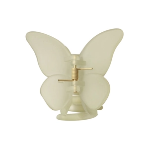 Elegant creamy white matte butterfly hair claw clip with wings made of high-quality acrylic