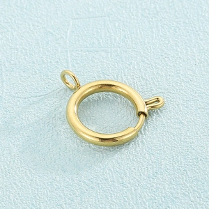 Golden plated stainless steel spring ring clasp for DIY jewelry making accessories