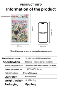 Détails du kit d'autocollants paysagers 2.5D avec dimensions et spécifications du produit