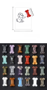 Size and weight specifications for natural crystal bone carvings with 24 material options