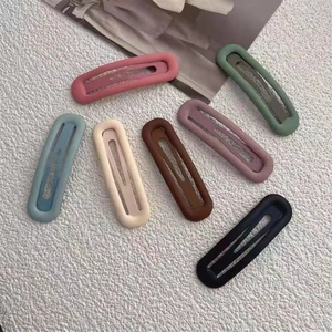 Matte candy-colored hollow BB hair clips set for women in various elegant pastel shades