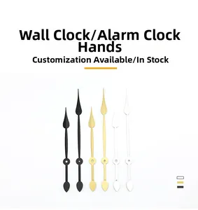 Arrow-shaped metal clock pointers in black, gold, and white finishes for wall clocks