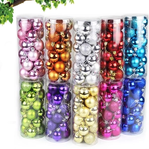 Christmas Baubles Ornaments Plastic Electroplated Shiny Matte Glitter For Xmas Tree Holiday Party Decor Hanging Multi Color