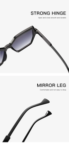 Close-up of durable metal hinges and ergonomic temple tips on gradient lens sunglasses